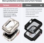 Tensea [2 in 1] for Waterproof Apple Watch Screen Protector Series 8 7 41mm Accessories, iWatch Hard Diamond Bumper Case Built-in Tempered Glass Film, Front & Back Bumper, Bling Face Cover Women - Image 2